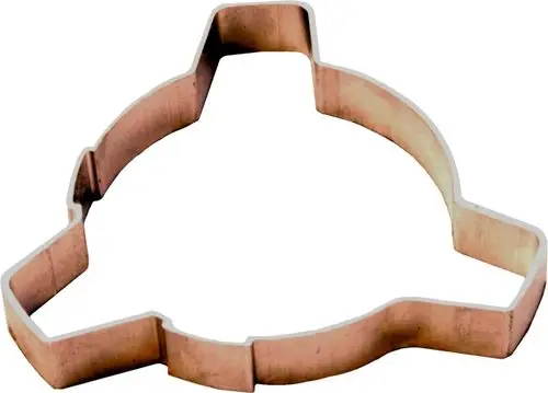 Abstandshalter in Form eines Keks-Ausstechers, gefertigt aus Metall, mit geschwungener Form. Marke Wolf. Eignet sich zur Verwendung bei LAF-Fassaden.